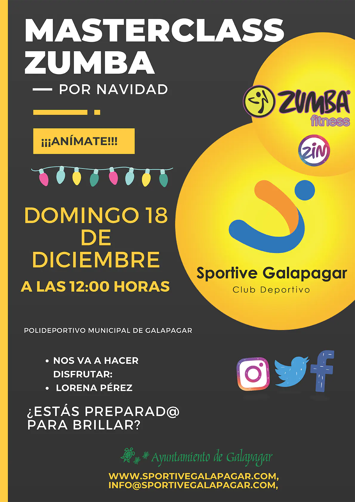 Master Class de Zumba por Navidad - Sportive Galapagar